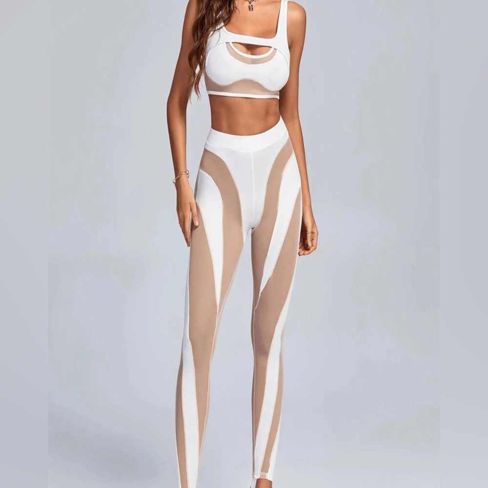 White mesh two piece